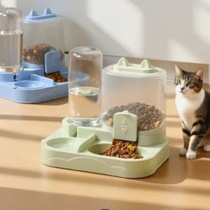 2 in 1 Automatic Pet Feeder Water Dispenser Double Bowls for Cats Dogs Pet Food Bowl