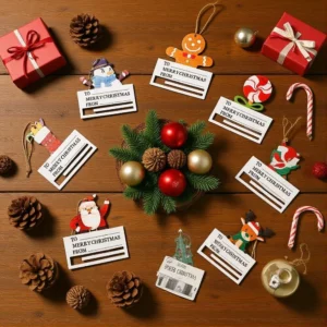 Christmas Wooden Money Card Christmas Decoration For Home 2025 Pendant Xmas Tree Ornaments Navidad Natal New Year Gifts 2026
