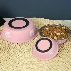 Stainless Steel Pet Bowl with Non-Slip Silicone Base Anti-Tip Over Large Capacity Food Water Bowl for Dogs Cats